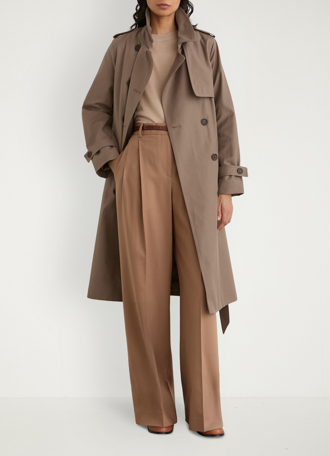 Reiss Azura Trenchcoat met ceintuur en afneembare capuchon - detail 3 beige