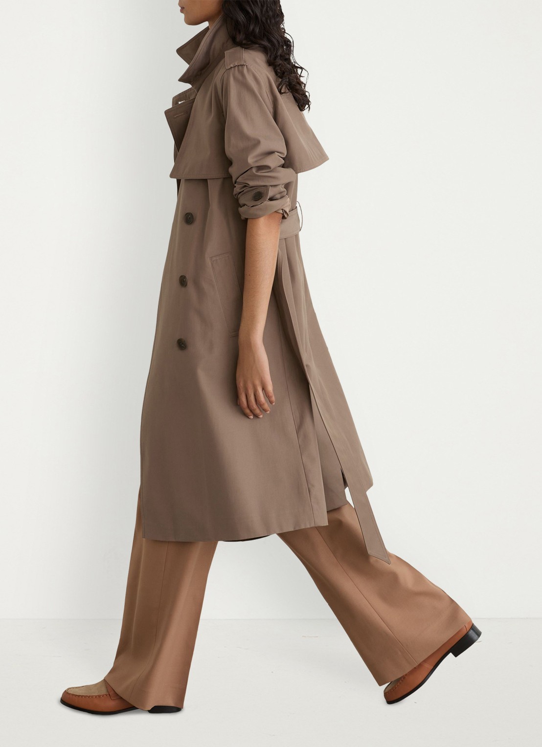 Reiss Azura Trenchcoat met ceintuur en afneembare capuchon - detail 4 beige