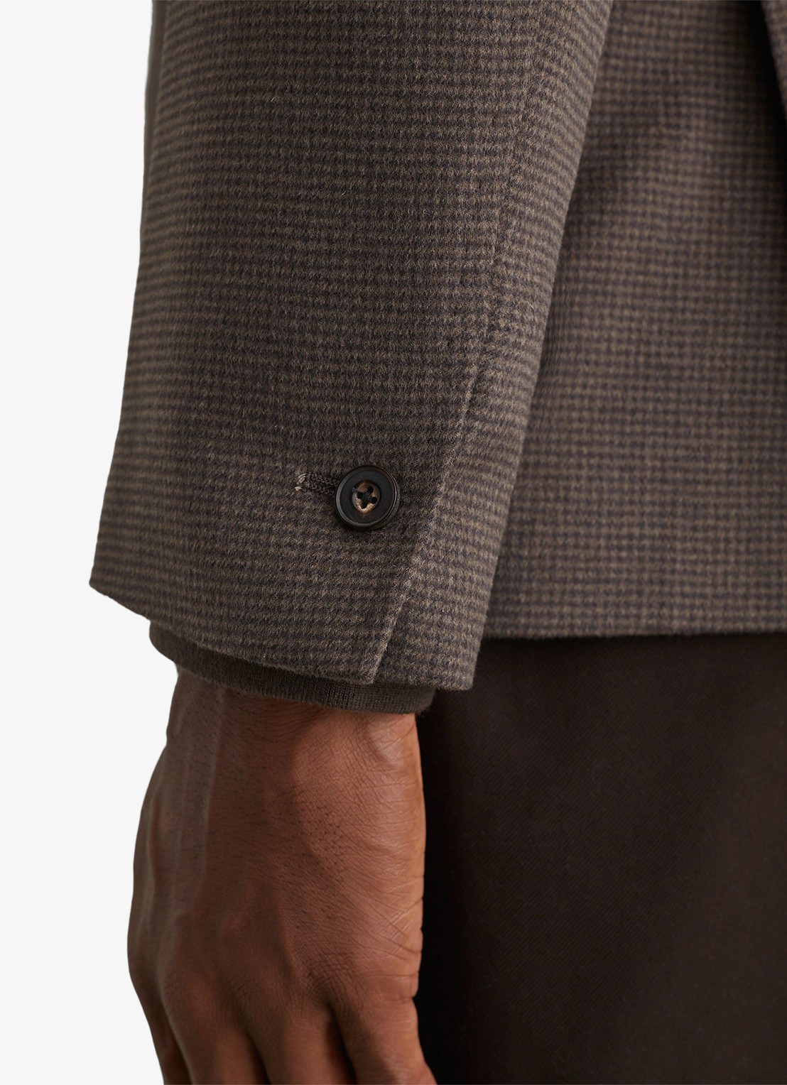 Reiss Badge fitted colbert met uitneembare voering met halve rits - detail 6 brown / bruin