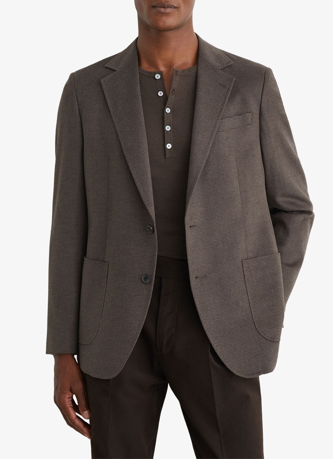 Reiss Badge fitted colbert met uitneembare voering met halve rits - detail 7 brown / bruin