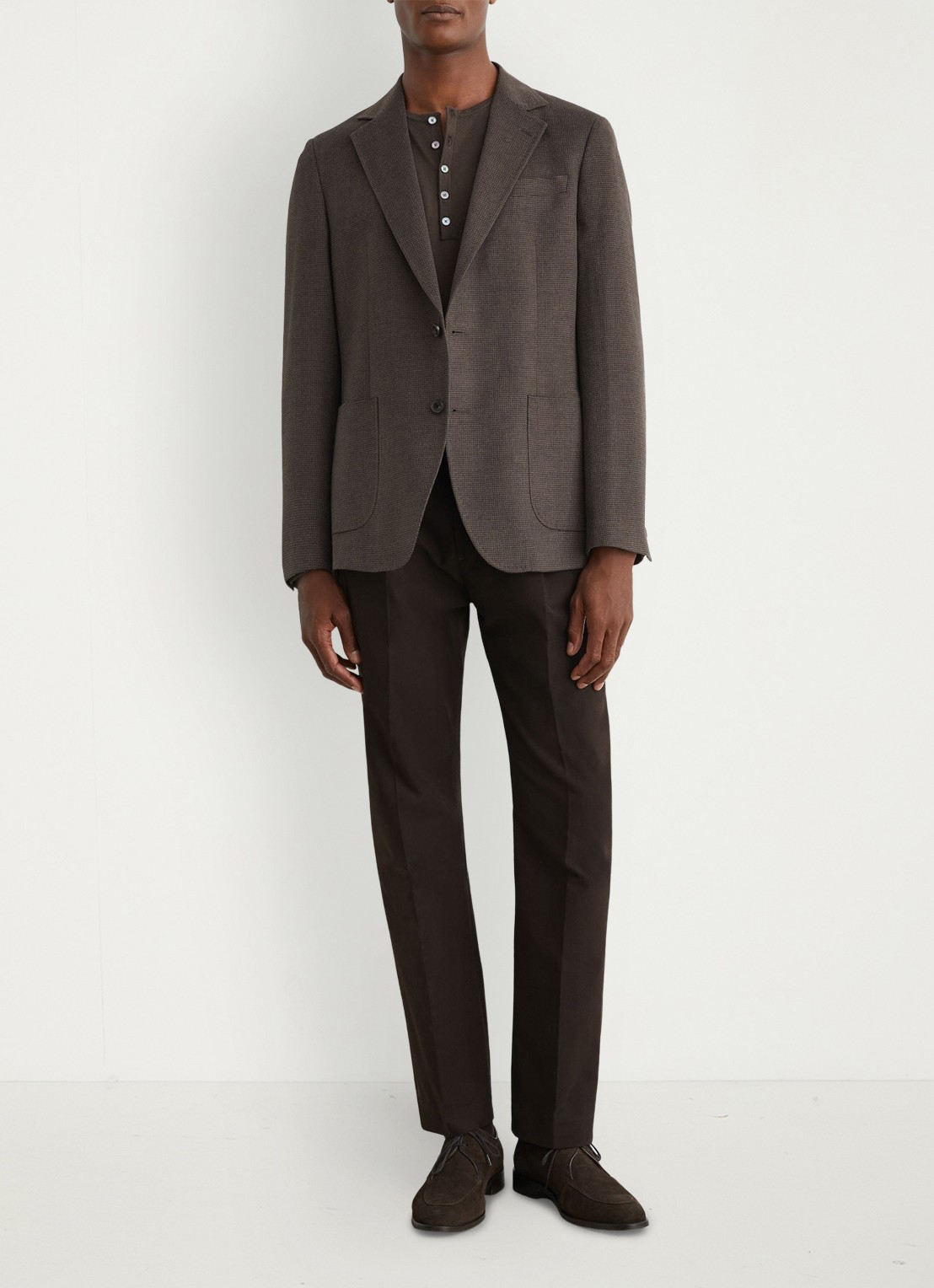 Reiss Badge fitted colbert met uitneembare voering met halve rits - voorkant 2 brown / bruin