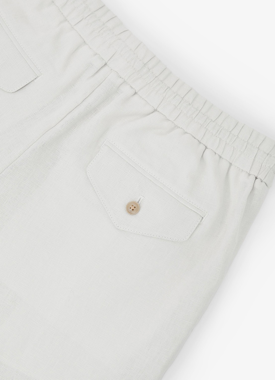 Reiss Barges straight fit korte broek van linnen - detail 3 stone / beige