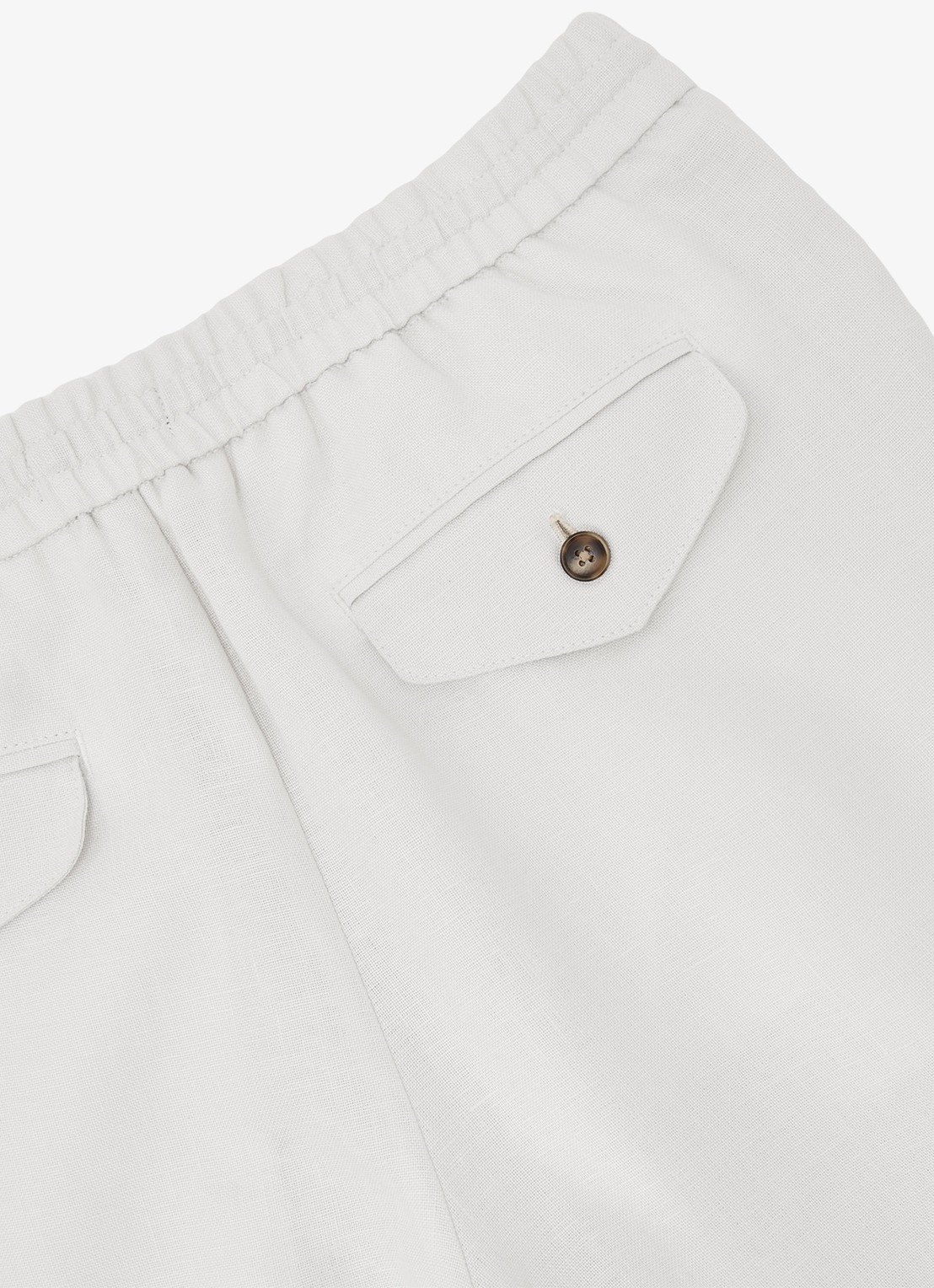 Reiss Barges straight fit pantalon van linnen - detail 5 stone / beige
