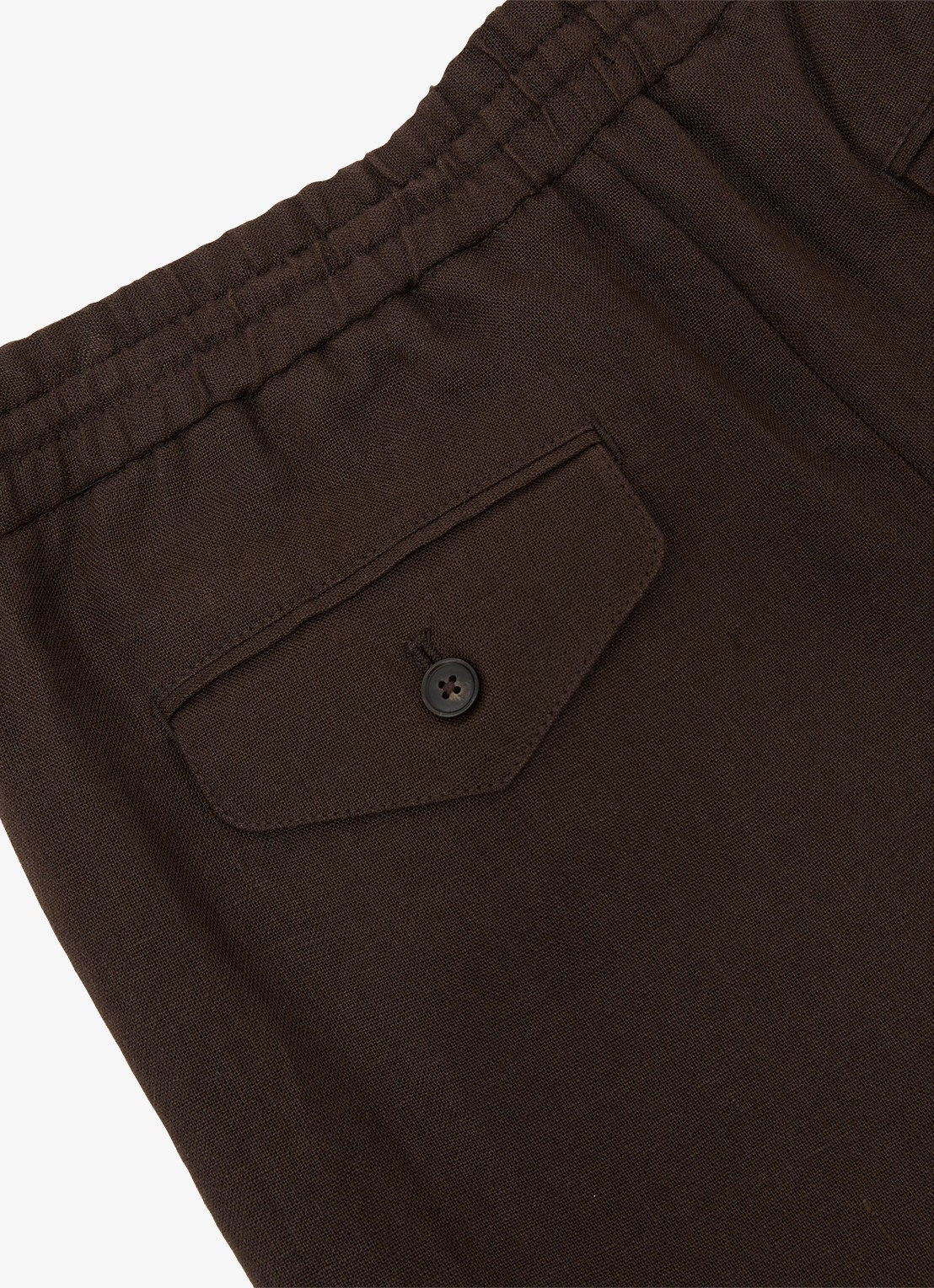 Reiss Barges straight fit pantalon van linnen - detail 6 chocoladebruin
