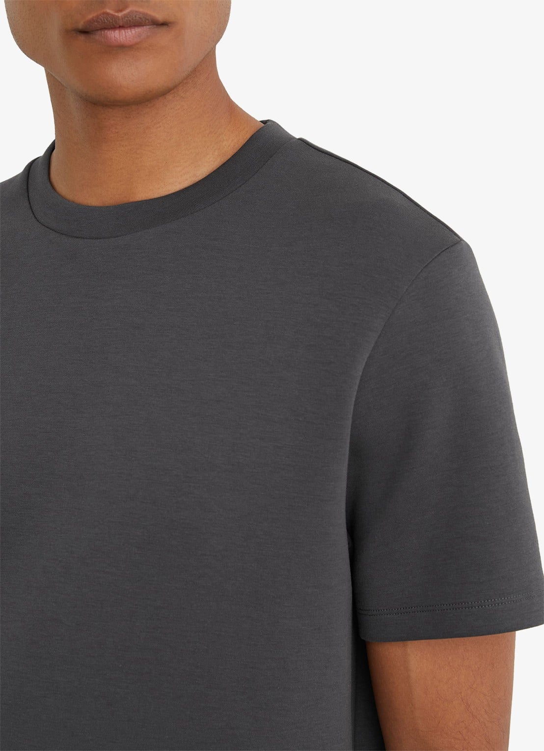 Reiss Barton Premium T-shirt met stretch - detail 4 donkergrijs