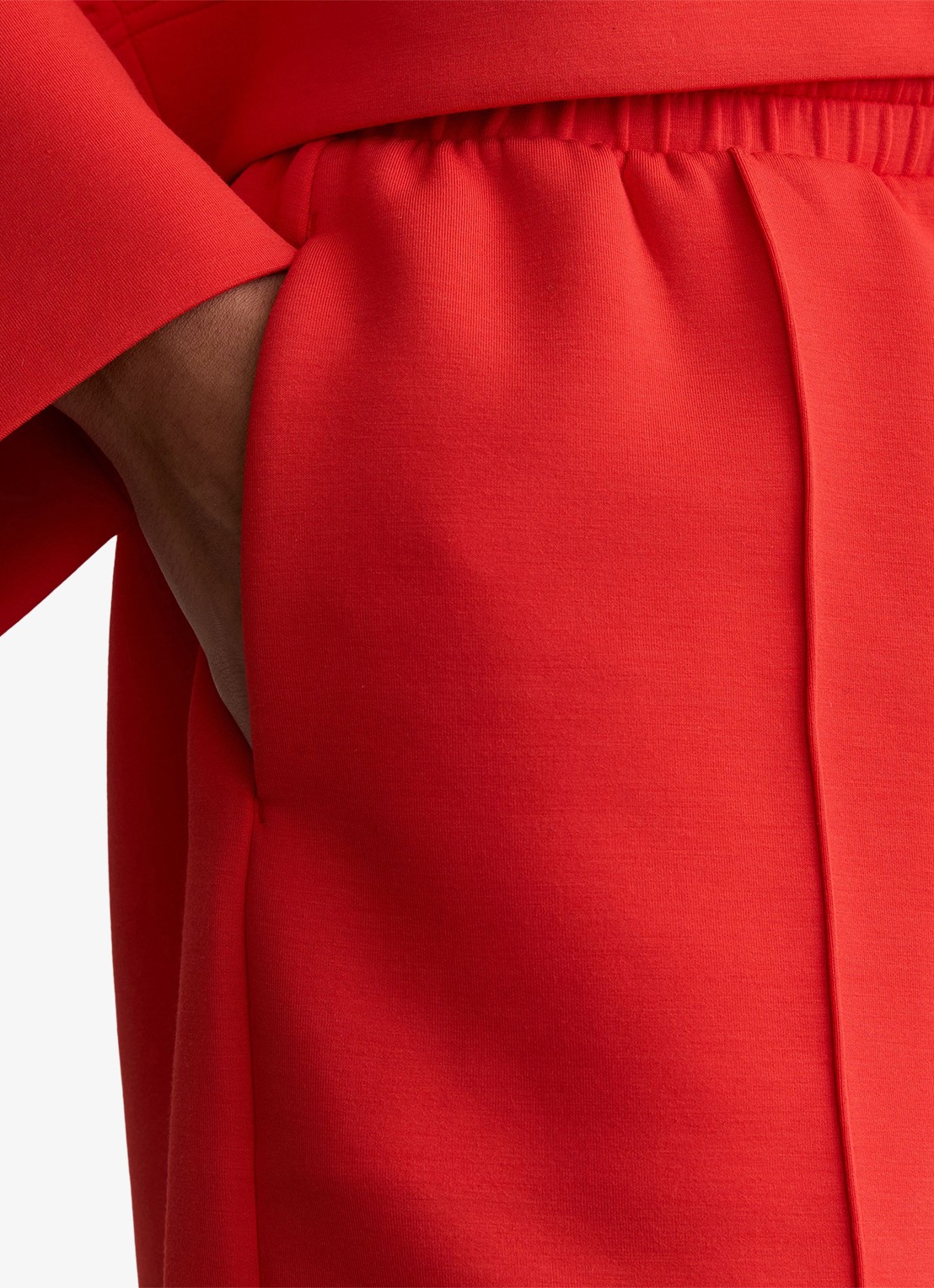 Reiss Bea high waist straight fit korte broek met steekzakken - detail 6 koraal