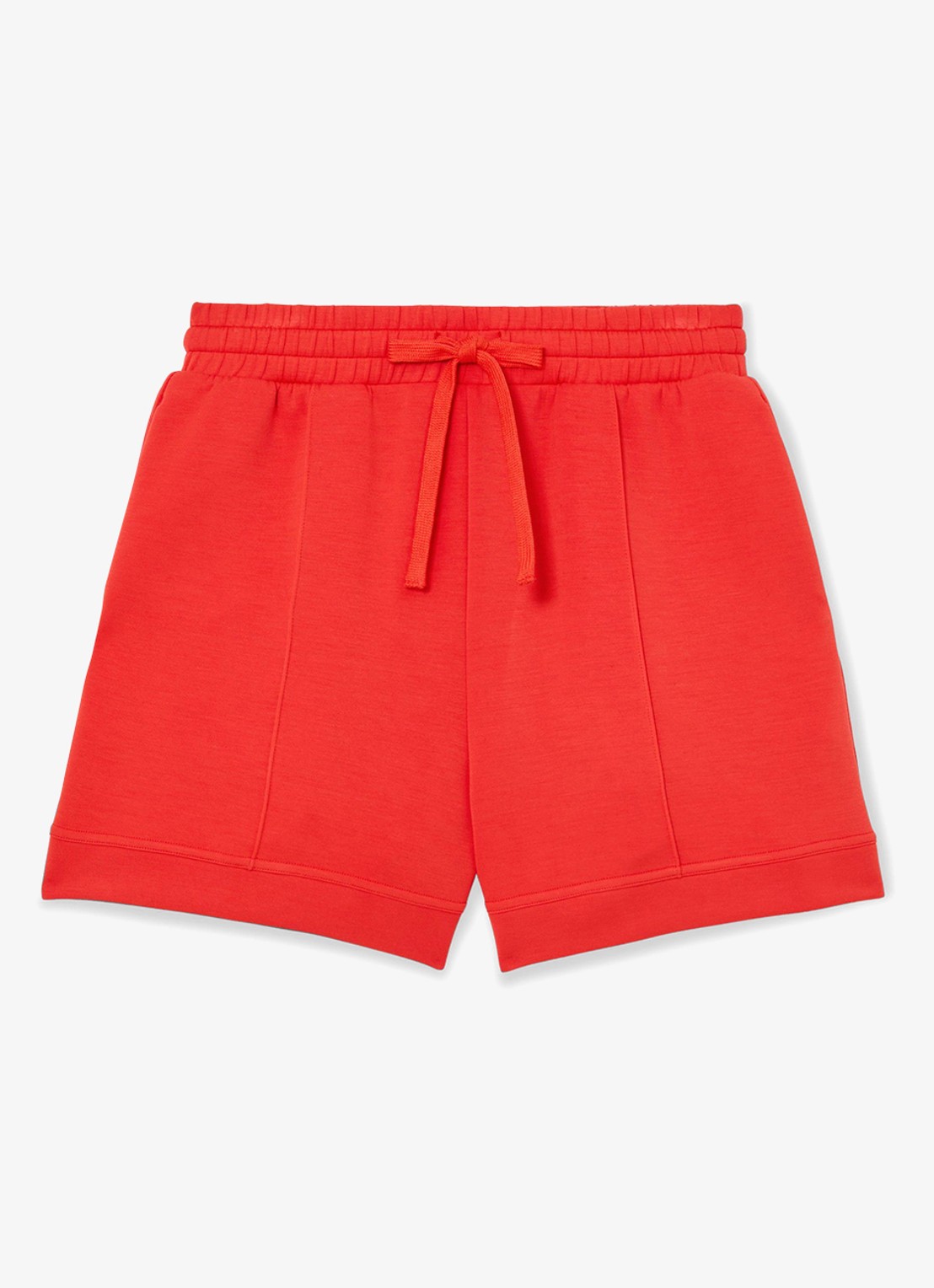 Reiss Bea high waist straight fit korte broek met steekzakken - voorkant 2 koraal