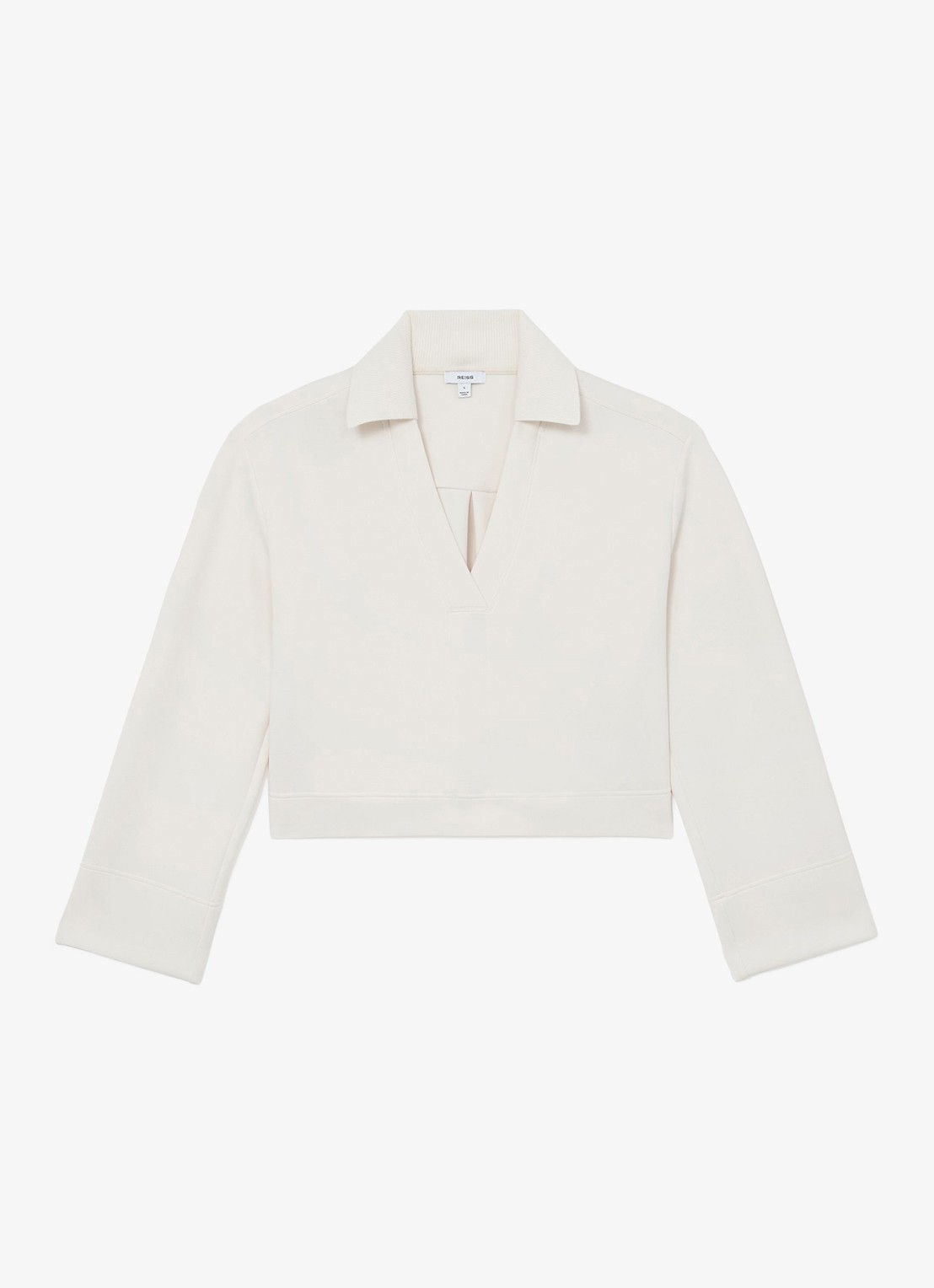 Reiss Bea sweater met kraag - voorkant 2 creme