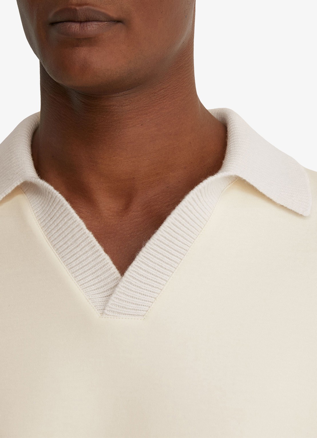 Reiss Beaton fijngebreide trui met kraag - detail 2 gebroken wit