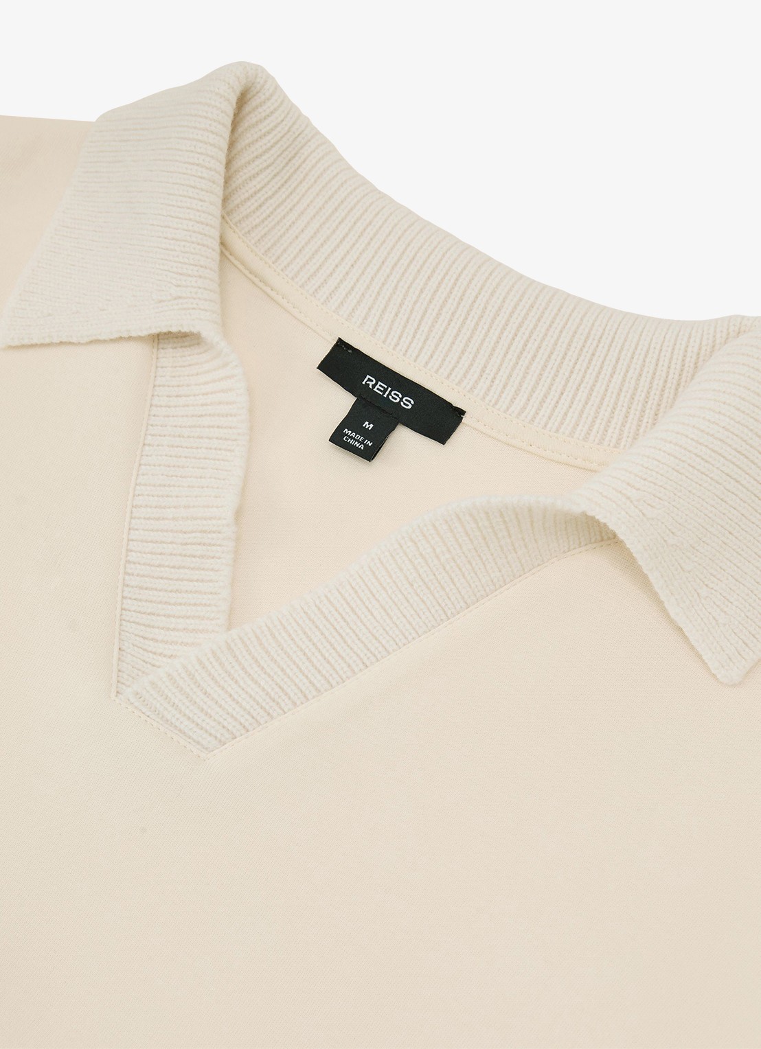 Reiss Beaton fijngebreide trui met kraag - detail 3 gebroken wit