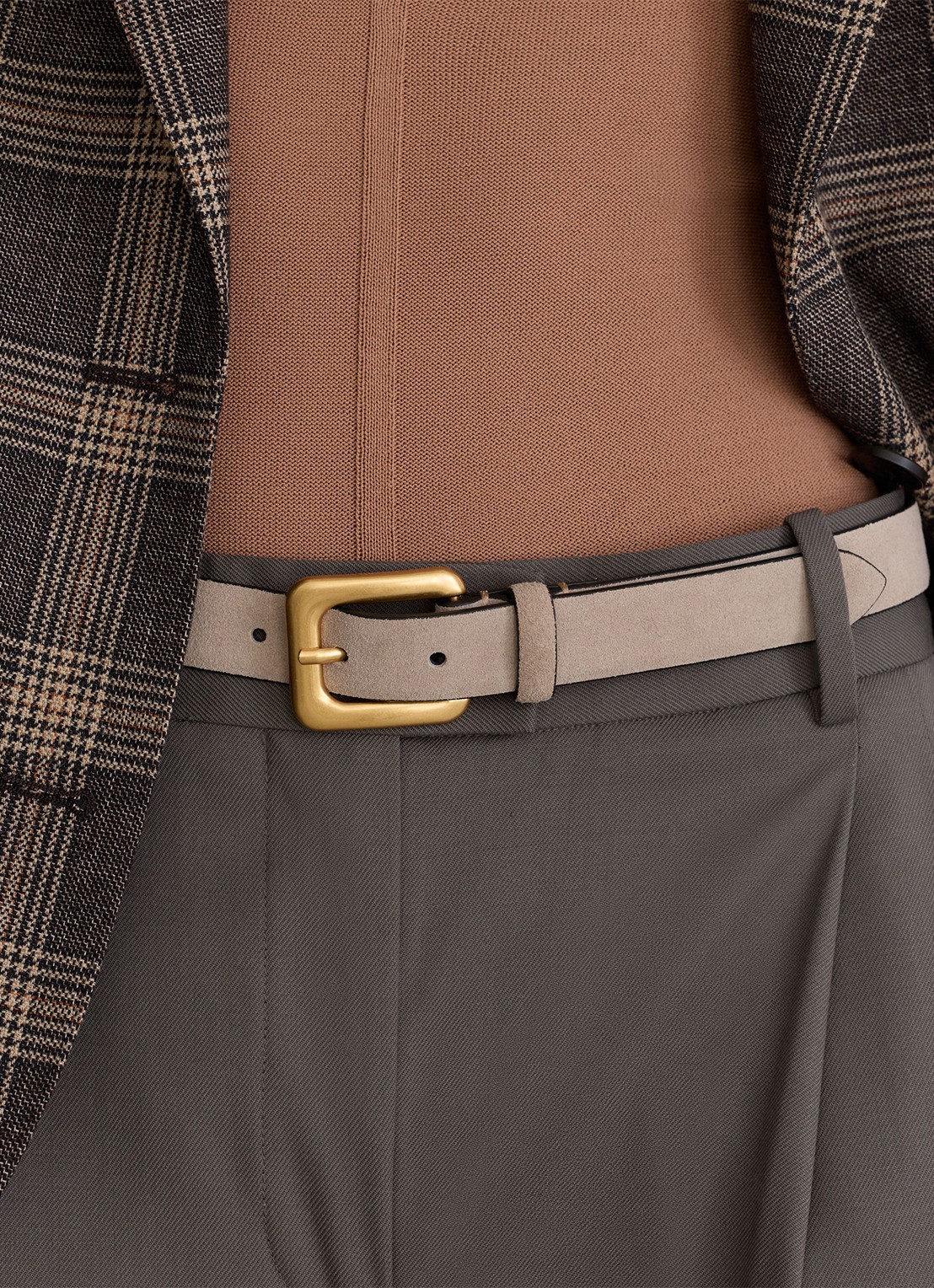 Reiss Beatrice riem van suéde - detail 4 grijs