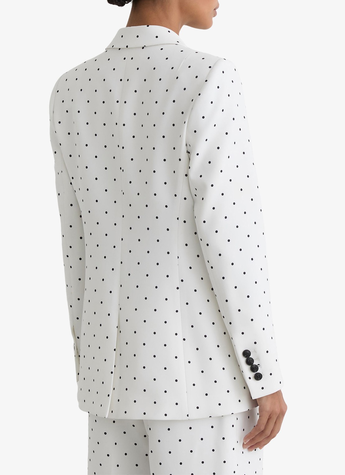 Reiss Beatrix double-breasted blazer met stippenprint - achterkant 7 wit