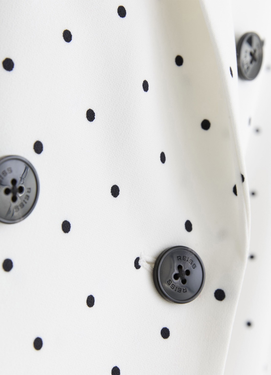 Reiss Beatrix double-breasted blazer met stippenprint - detail 3 wit
