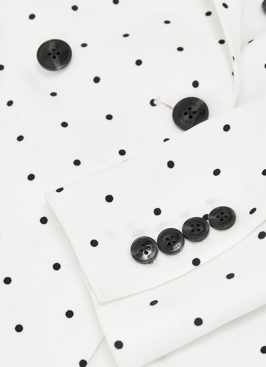 Reiss Beatrix double-breasted blazer met stippenprint - detail 4 wit