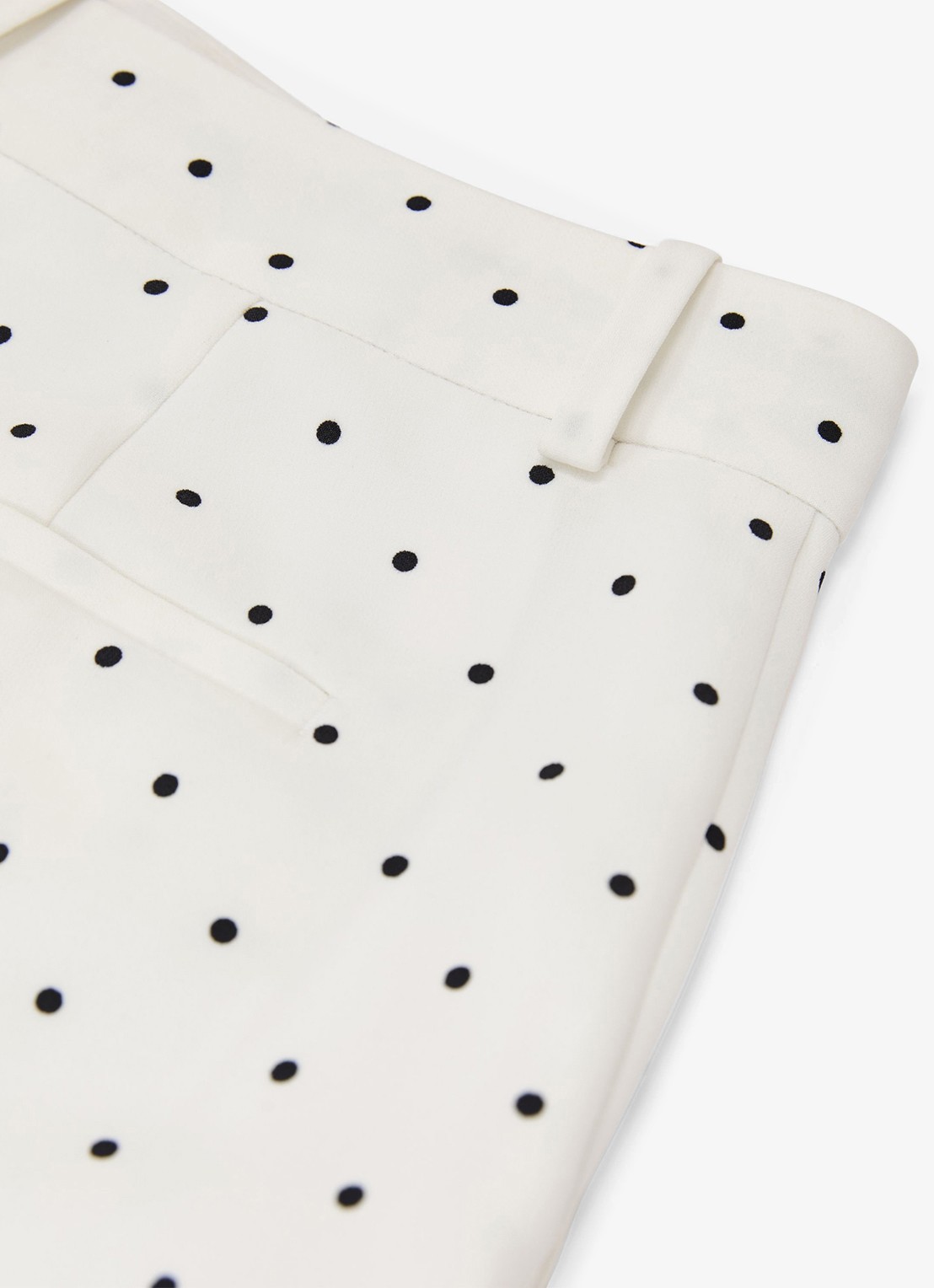 Reiss Beatrix high waist wide fit korte broek met stippenprint - detail 7 wit