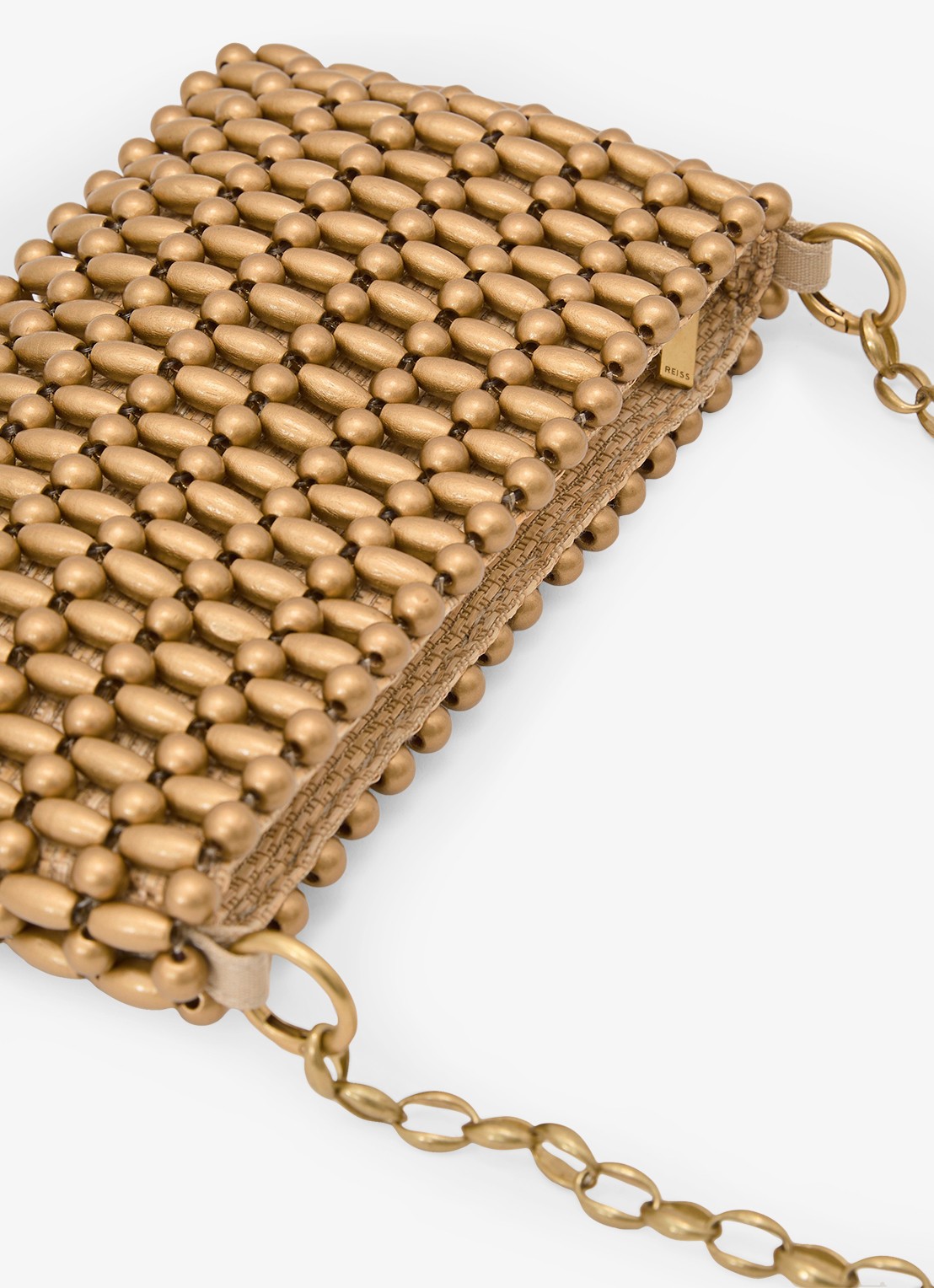 Reiss Beatrix schoudertas met kralendecoratie - detail 3 goud