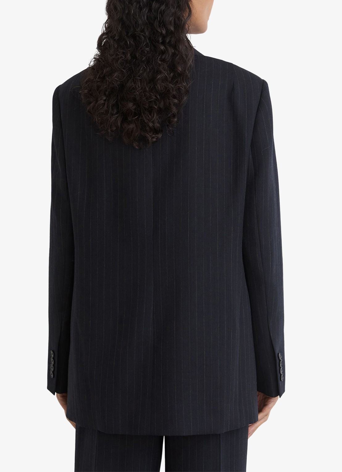 Reiss Beck single-breasted blazer van wol met streepprint - achterkant 5 blauw