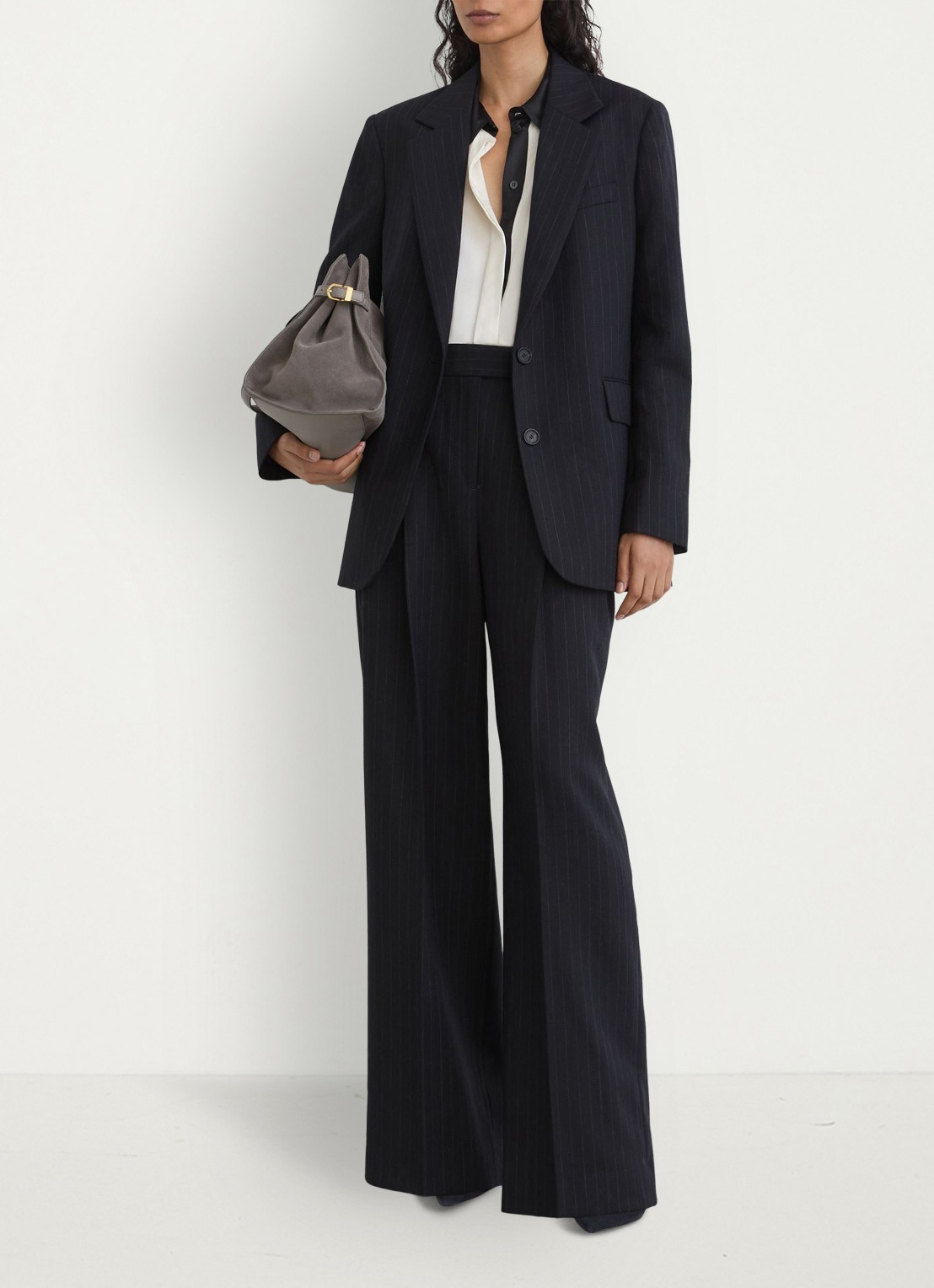 Reiss Beck single-breasted blazer van wol met streepprint - voorkant 7 blauw