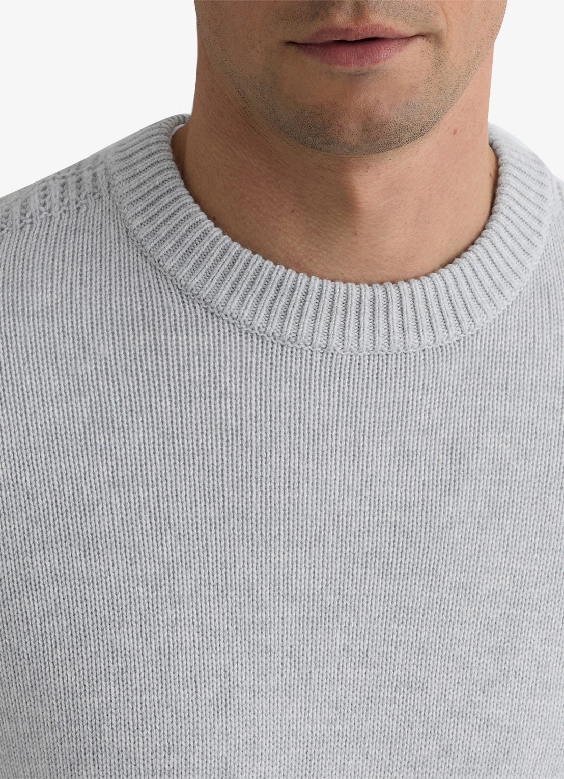 Reiss Beech fijngebreide trui in wolblend  - detail 6 lichtgrijs