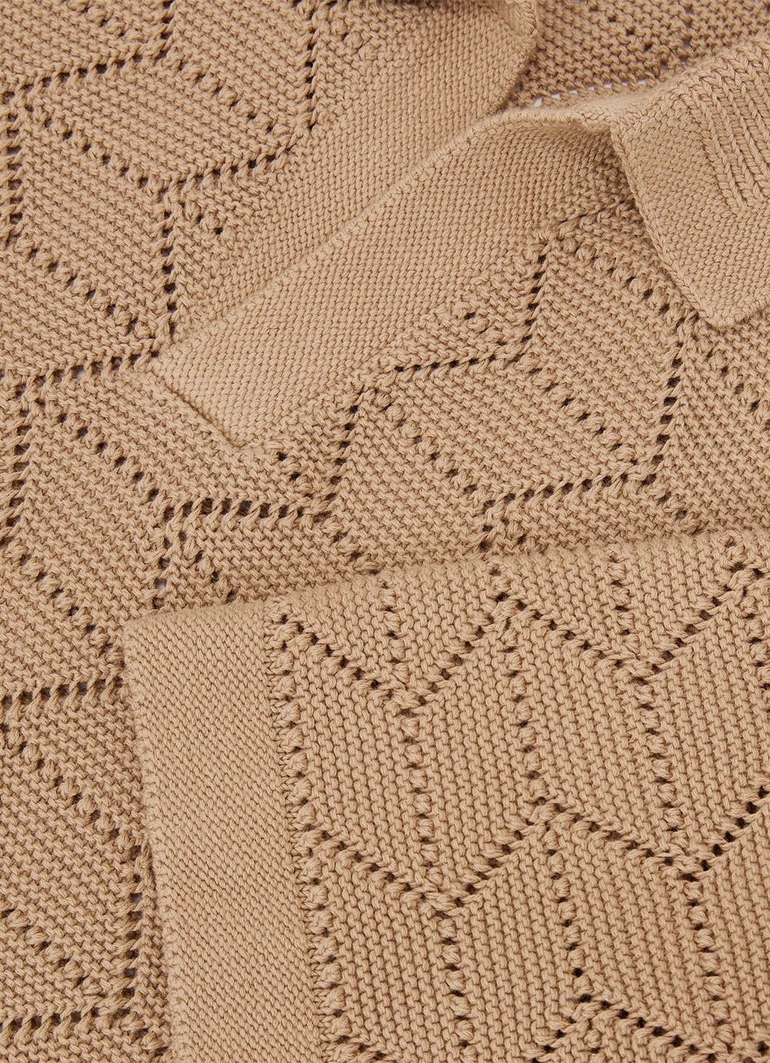 Reiss Belford regular fit polo in katoenblend - detail 3 camel