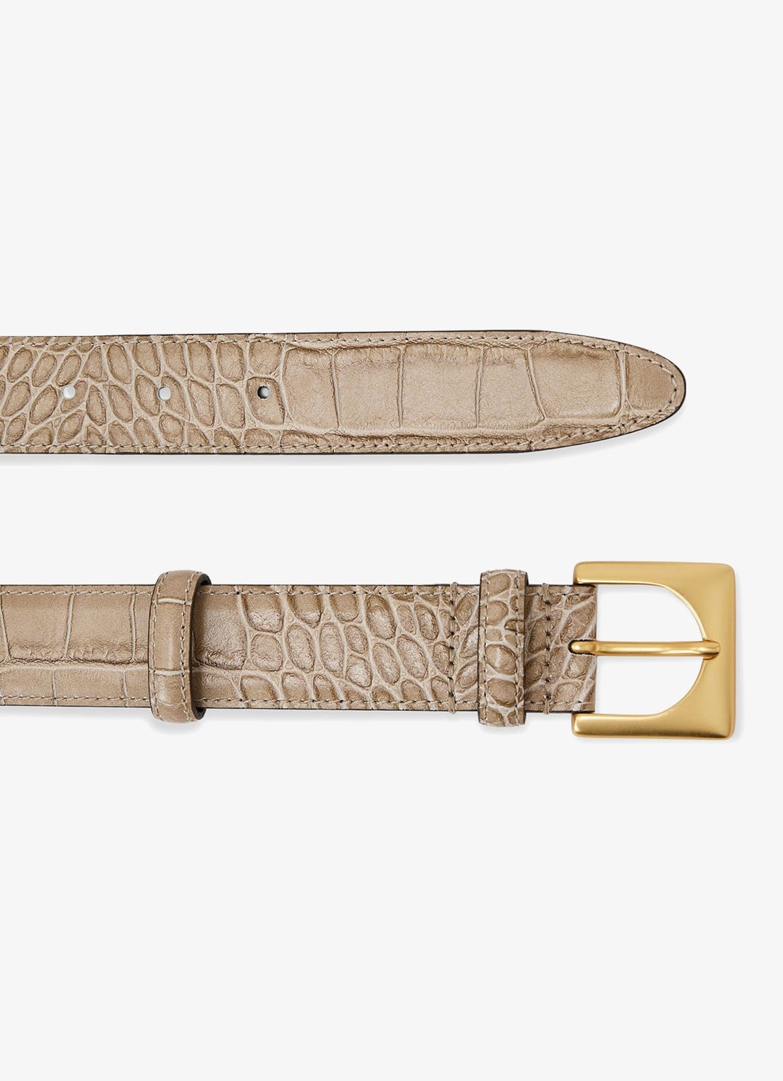Reiss Belinda riem van leer met crocostructuur  - detail 3 grijs