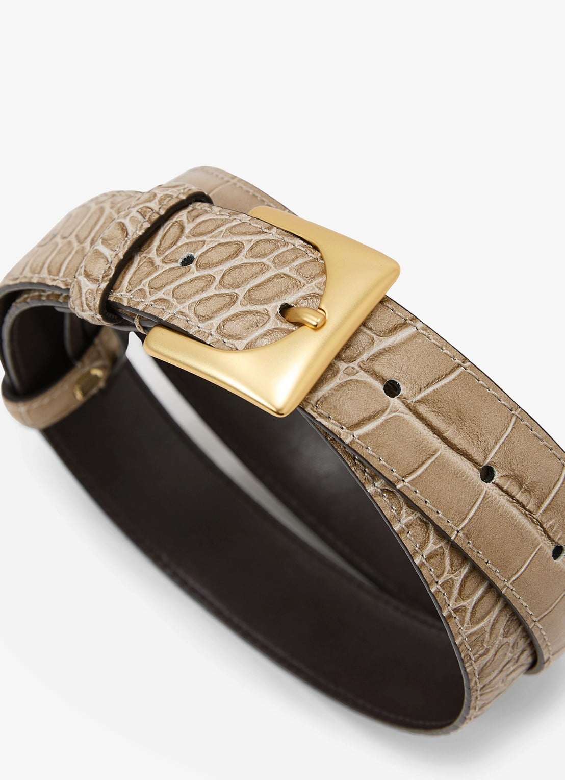 Reiss Belinda riem van leer met crocostructuur  - detail 5 grijs