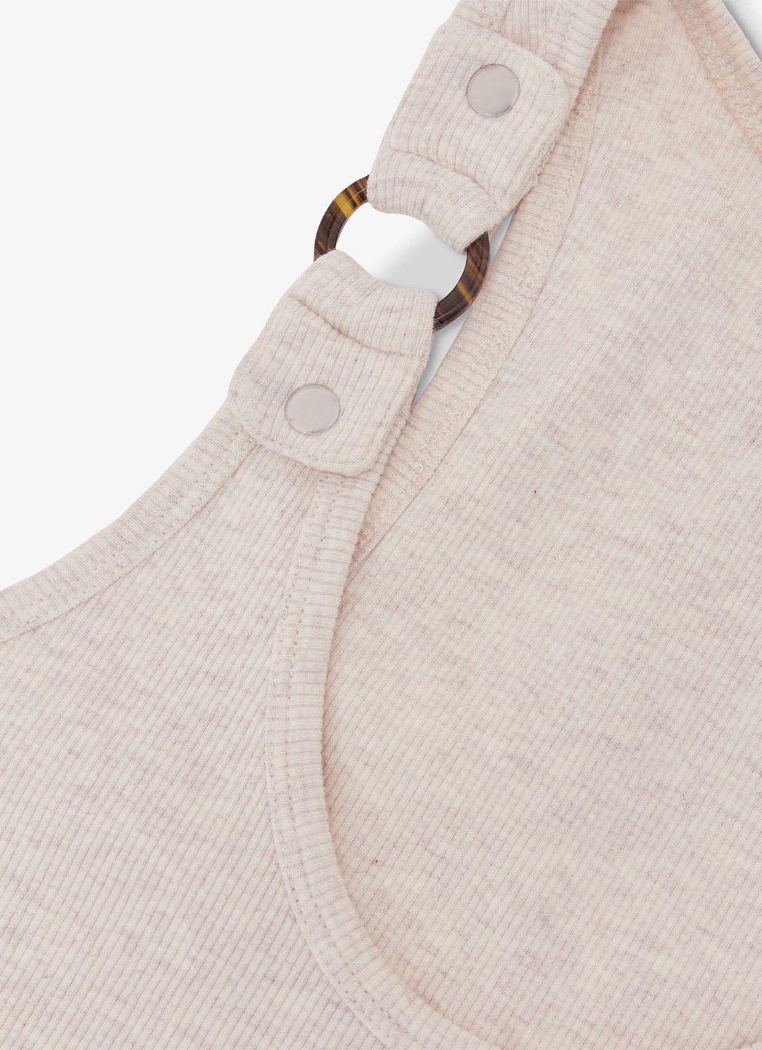 Reiss Bella ribgebreide tanktop met ringdetail - detail 5 creme