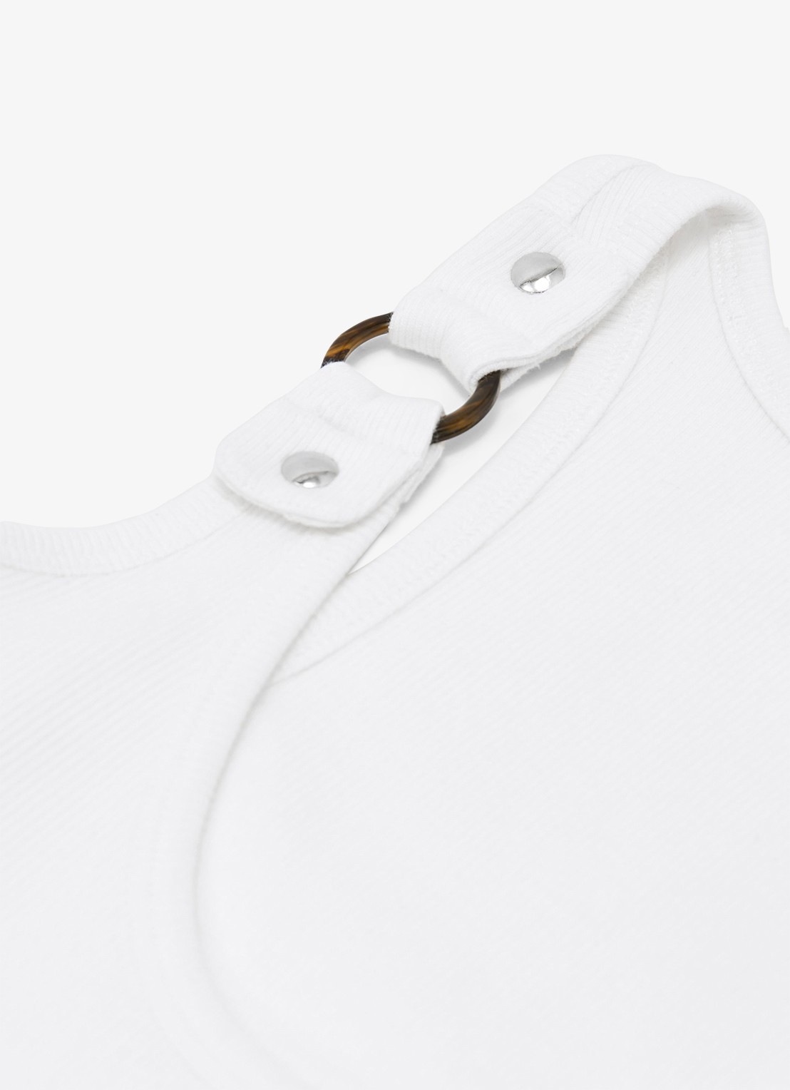 Reiss Bella ribgebreide tanktop met ringdetail - detail 4 wit