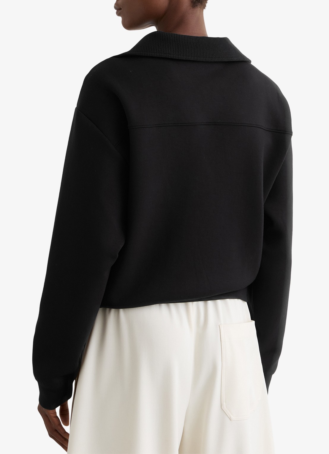 Reiss Bella sweater met polokraag  - achterkant zwart