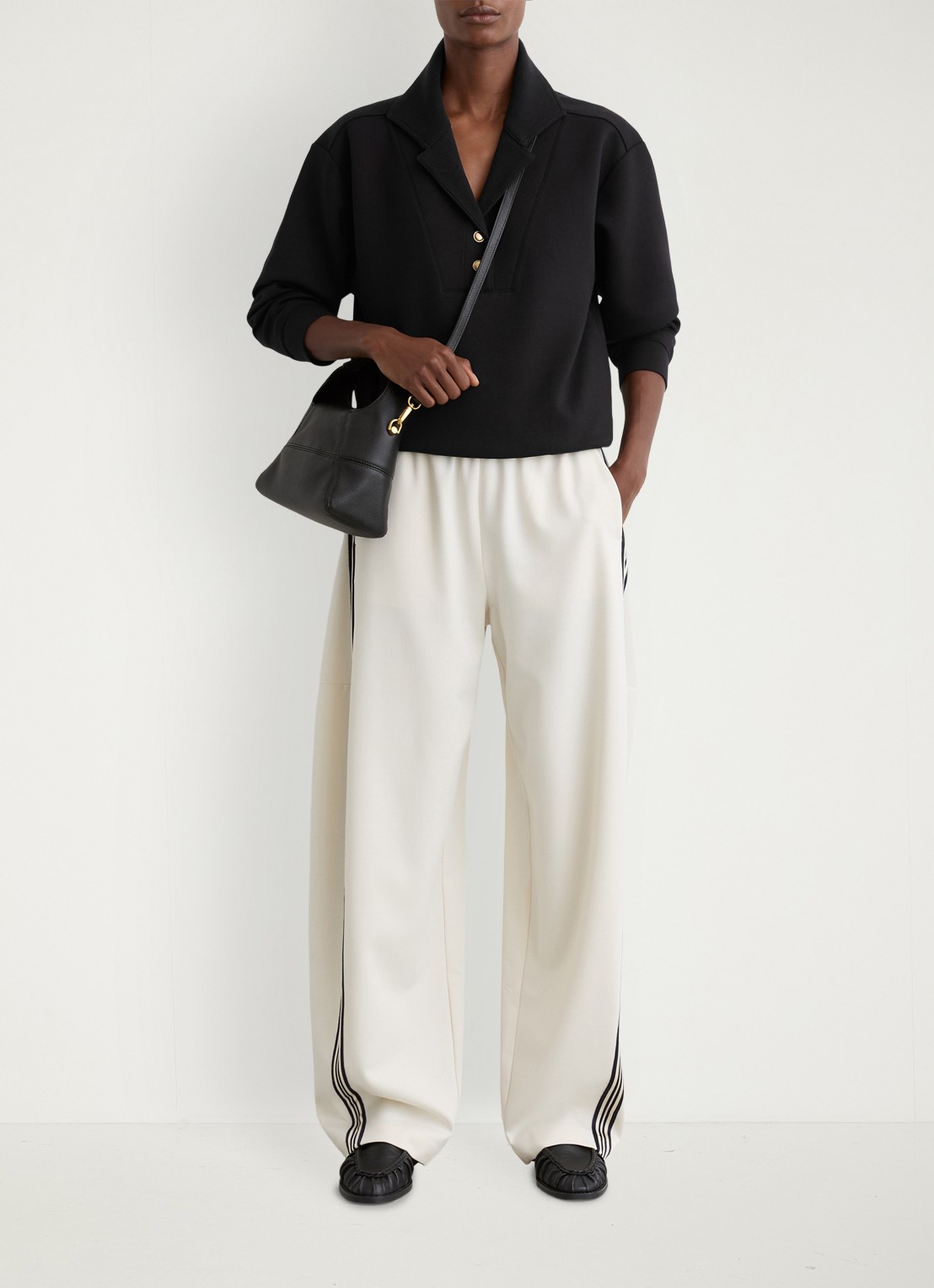 Reiss Bella sweater met polokraag  - voorkant 3 zwart