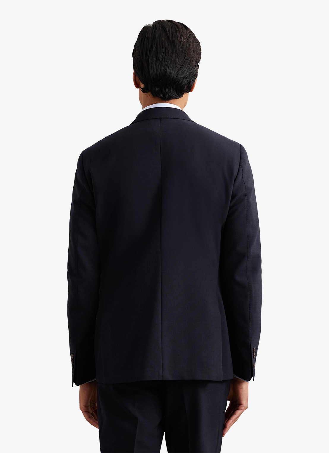 Reiss Belmont double-breasted slim fit colbert in wolblend - achterkant navy / blauw