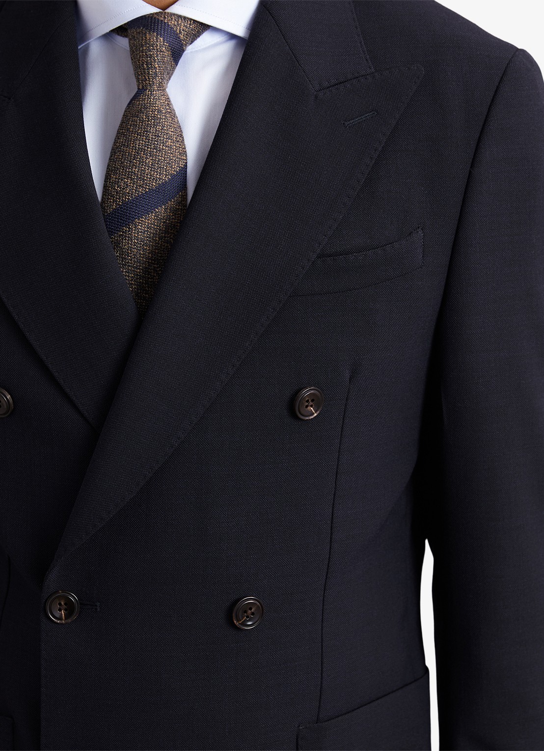 Reiss Belmont double-breasted slim fit colbert in wolblend - detail 3 navy / blauw