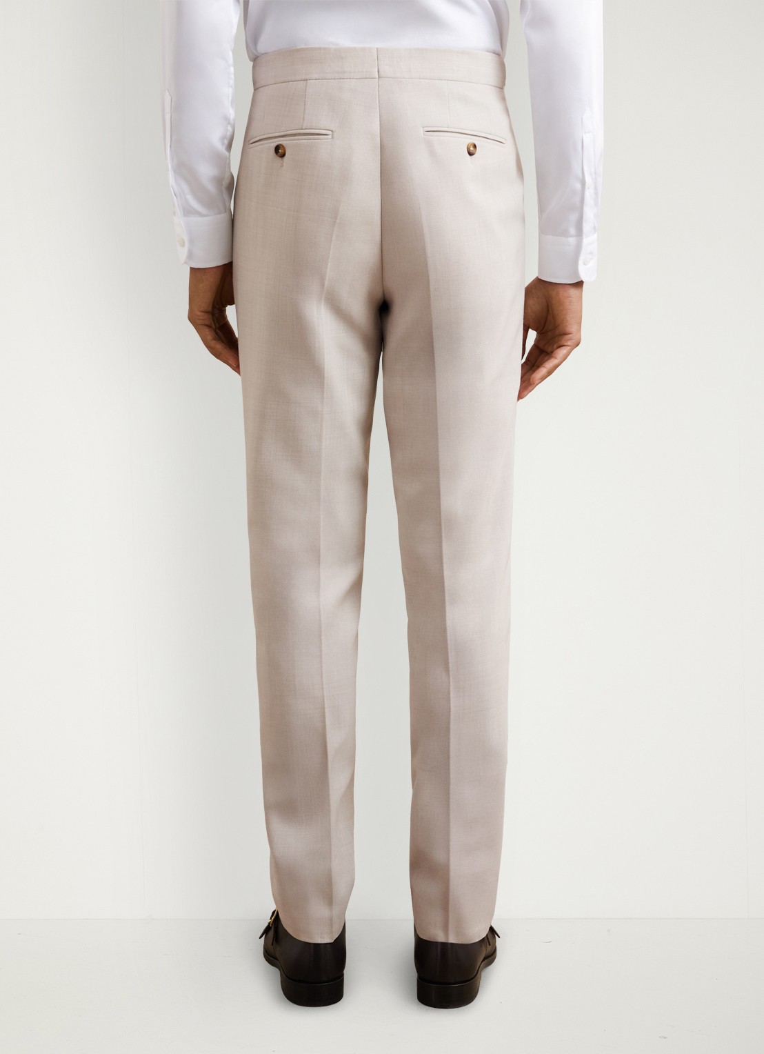 Reiss Belmont slim fit chino in wolblend - achterkant stone / beige