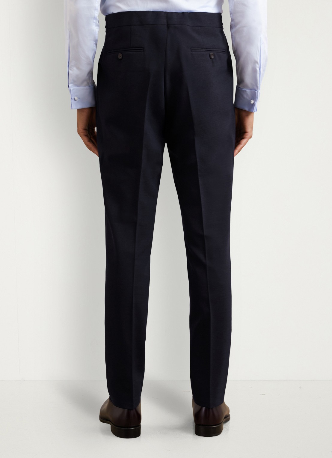 Reiss Belmont slim fit pantalon in wolblend - achterkant 5 donkerblauw