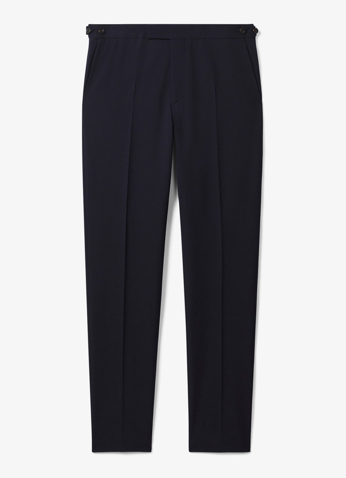 Reiss Belmont slim fit pantalon in wolblend - voorkant 3 donkerblauw