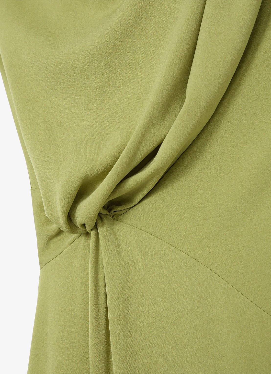 Reiss Beth midi off shoulder jurk met gedrapeerd detail - detail 4 mosgroen