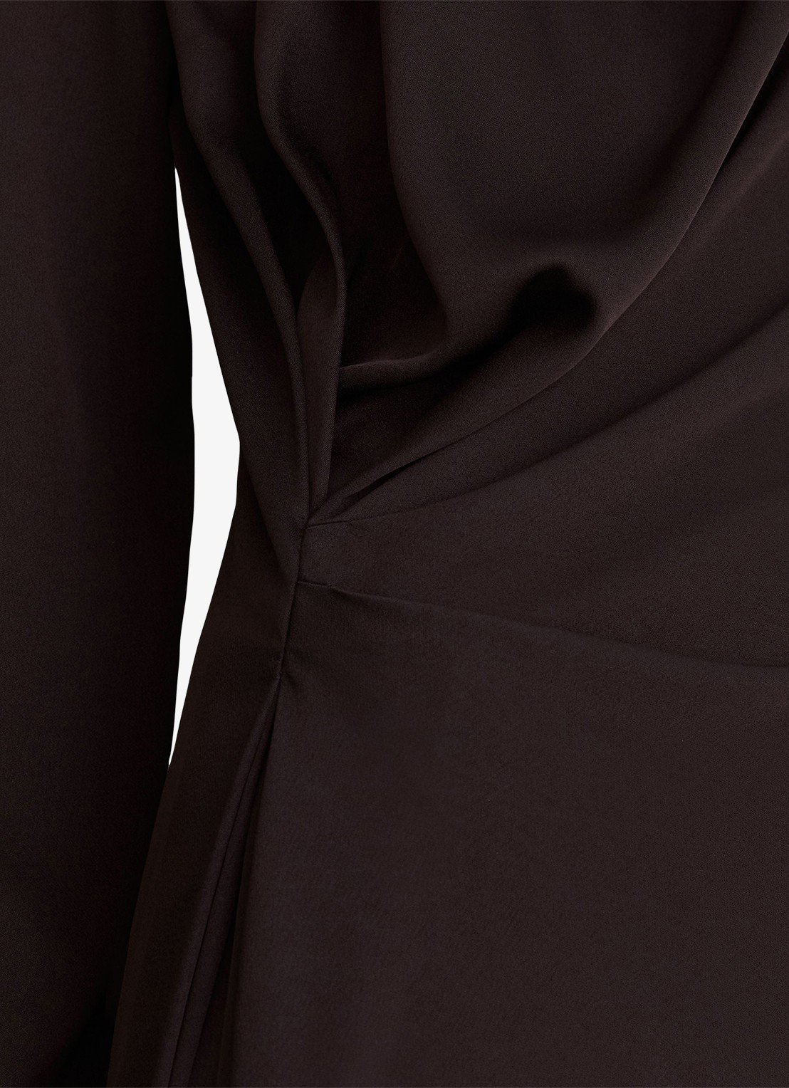 Reiss Bethany mini jurk met asymmetrische zoom - detail 5 donkerbruin