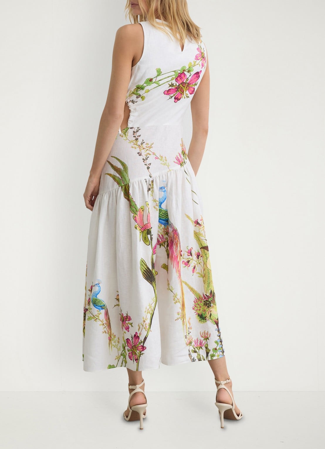 Reiss Bianca midi jurk met cut-out detail - achterkant 3 wit