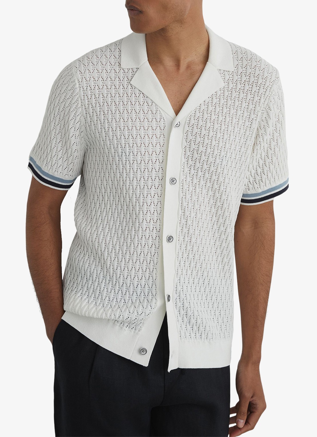 Reiss Bilsby overhemd met structuur - detail 4 white / wit