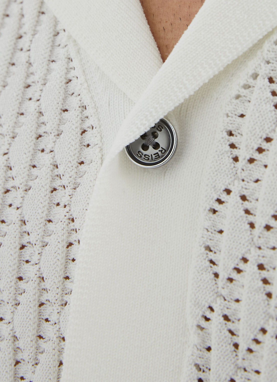 Reiss Bilsby overhemd met structuur - detail 5 white / wit