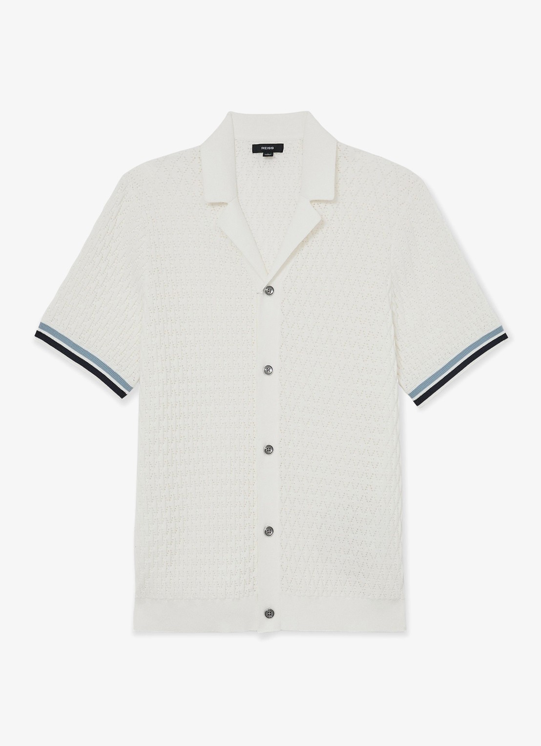 Reiss Bilsby overhemd met structuur - voorkant 2 white / wit
