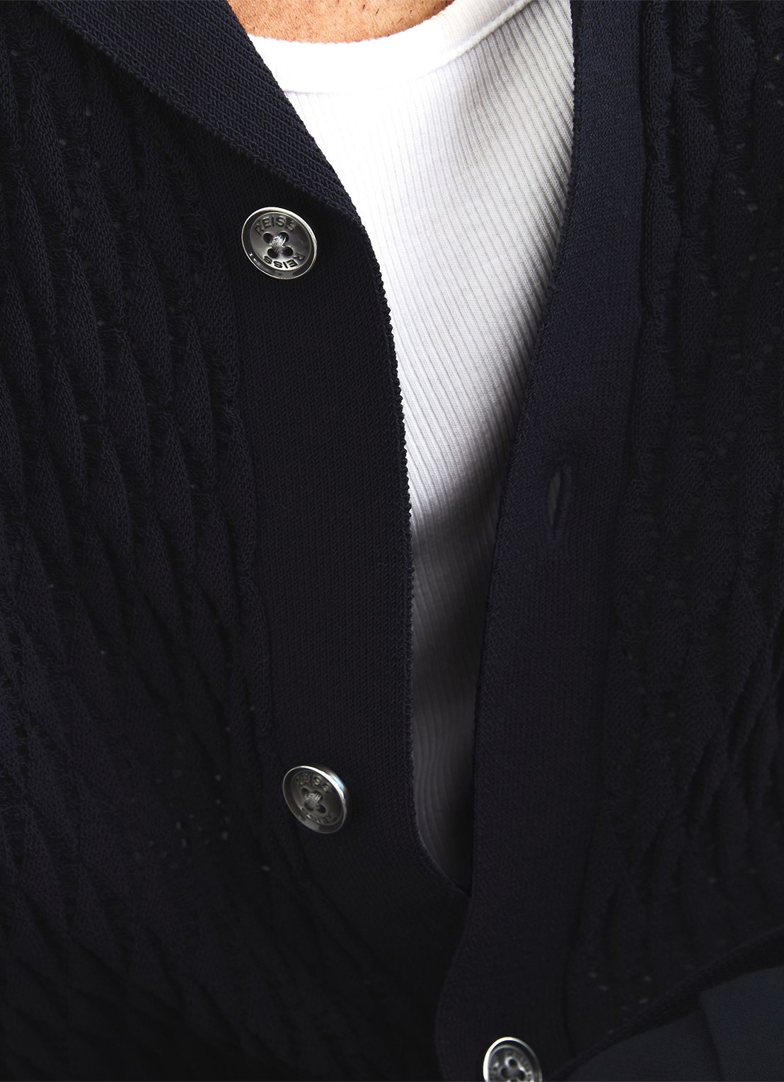 Reiss Bilsby overhemd met structuur - detail 5 navy / blauw