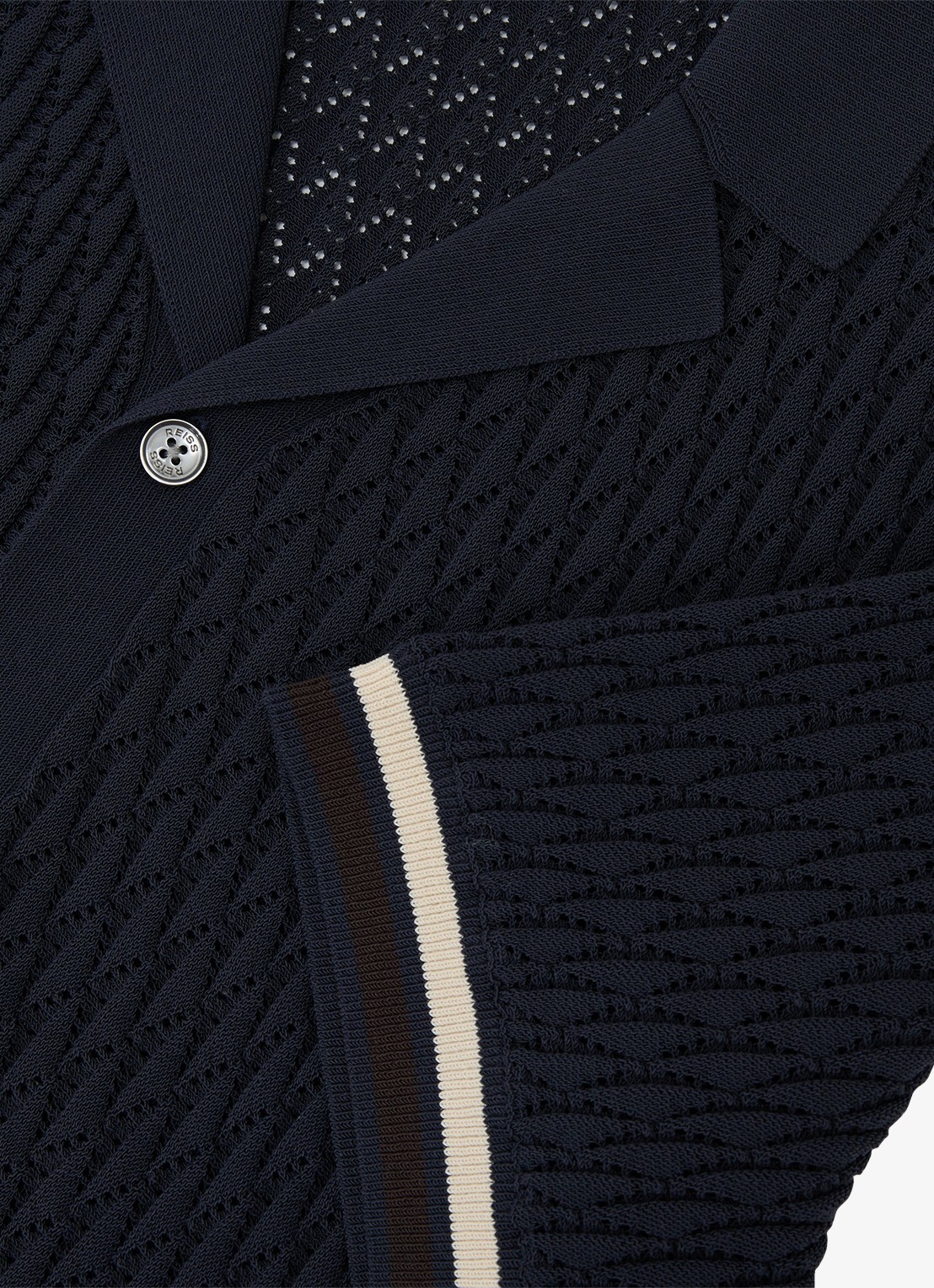 Reiss Bilsby overhemd met structuur - detail 6 navy / blauw