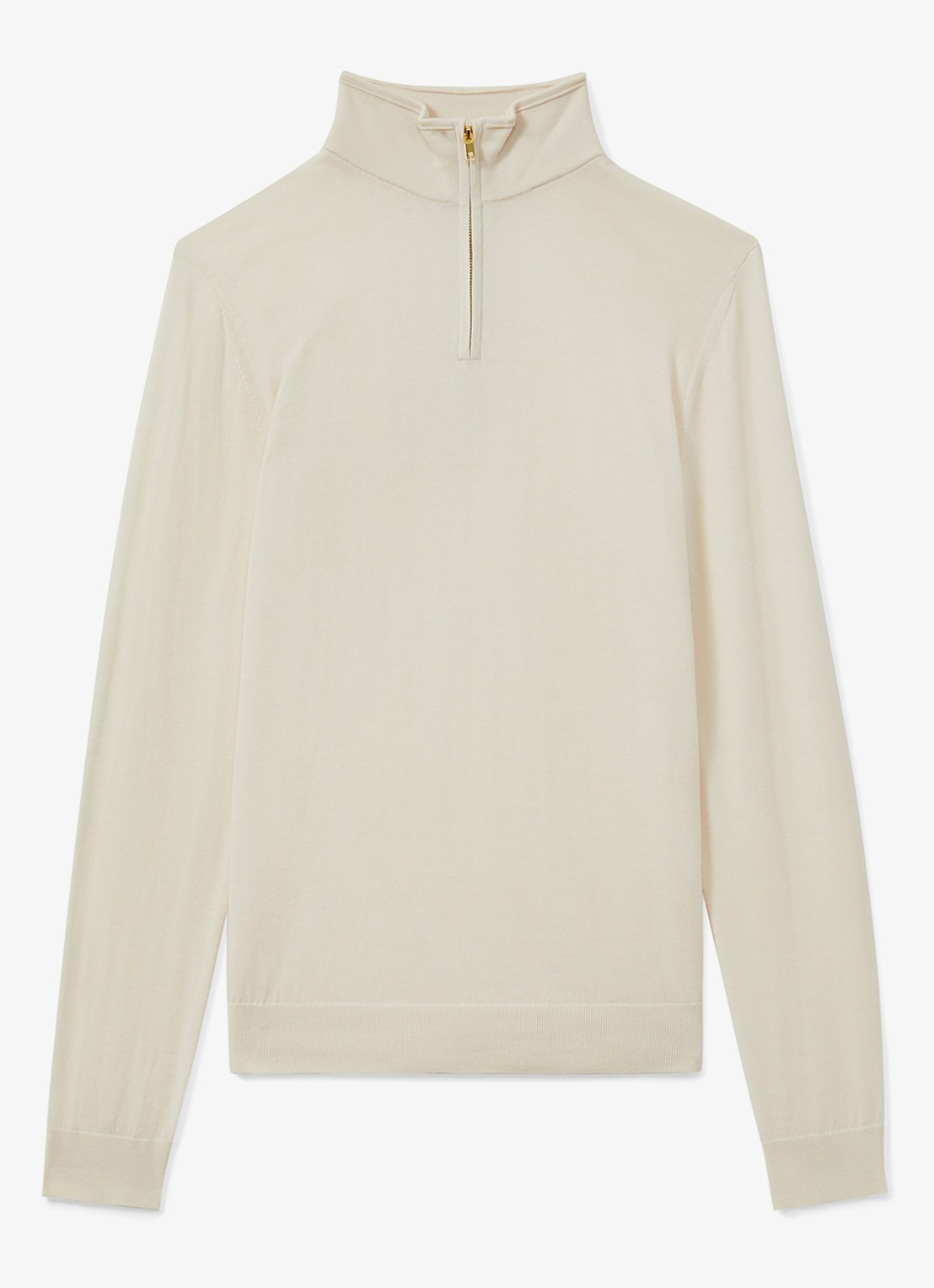 Reiss Blackhall fijgebreide trui in merino wolblend - voorkant 3 wit