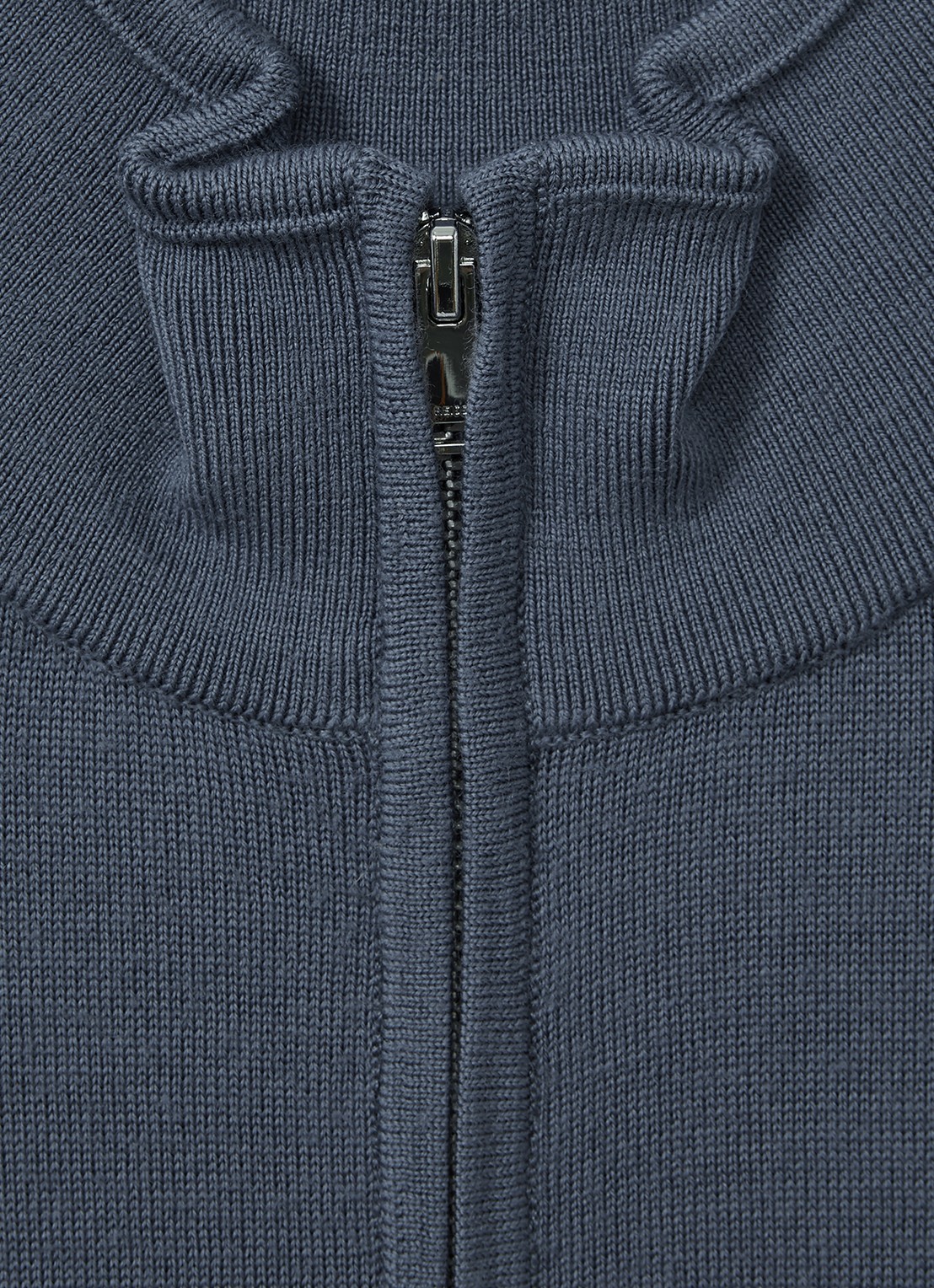 Reiss Blackhall fijgebreide trui in merino wolblend - detail 3 airforce blue / blauw