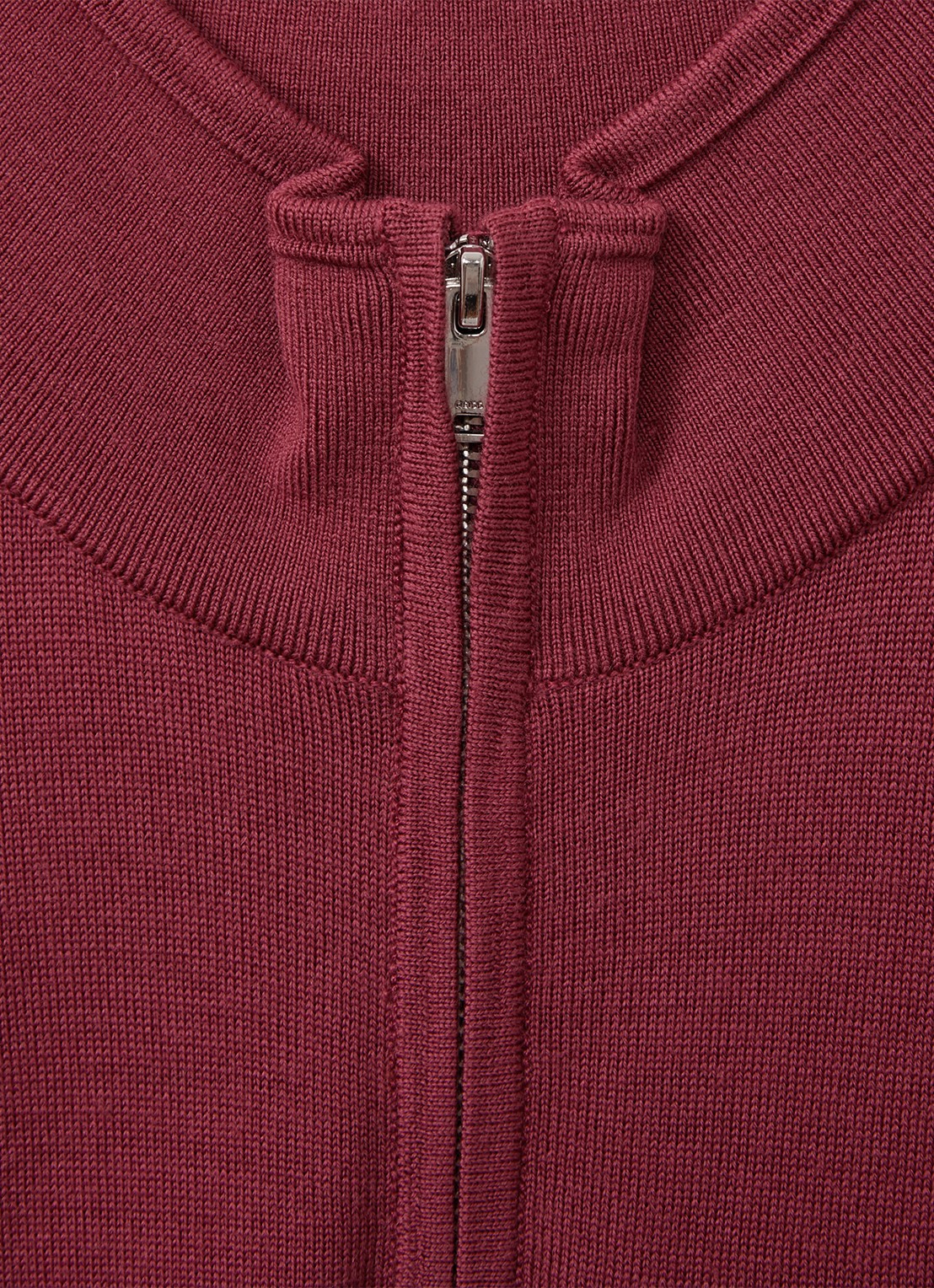 Reiss Blackhall fijgebreide trui in merino wolblend - detail 3 donkerroze