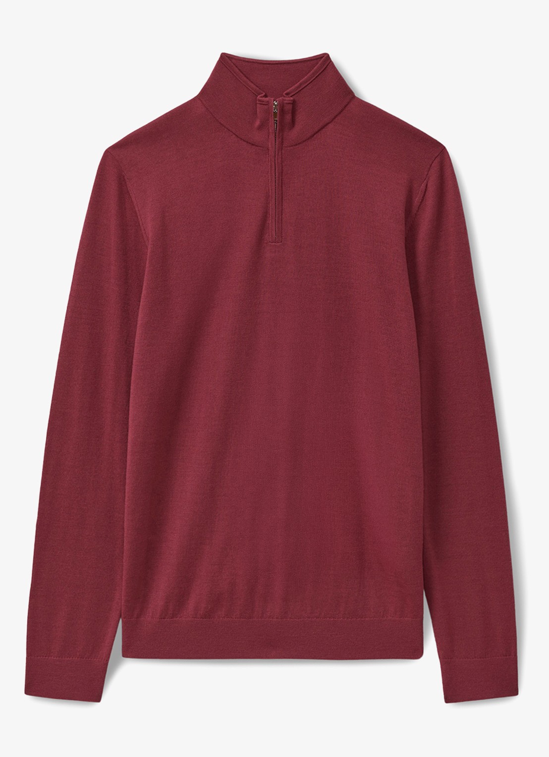 Reiss Blackhall fijgebreide trui in merino wolblend - voorkant 4 donkerroze