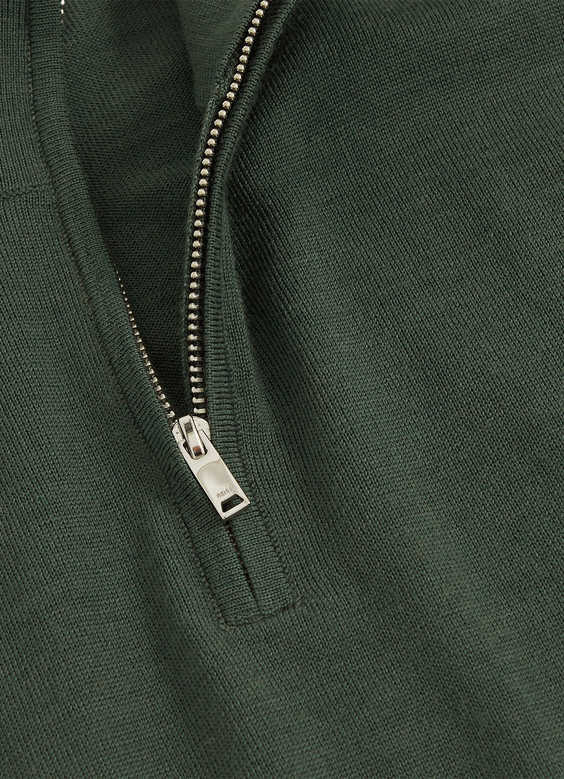 Reiss Blackhall fijngebreide trui met polokraag - detail 4 donkergroen