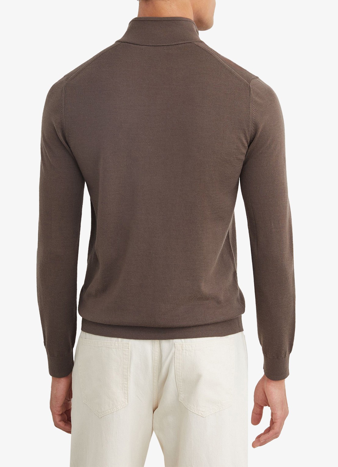 Reiss Blackhall fijngebreide trui van merino wol - achterkant 6 bruin