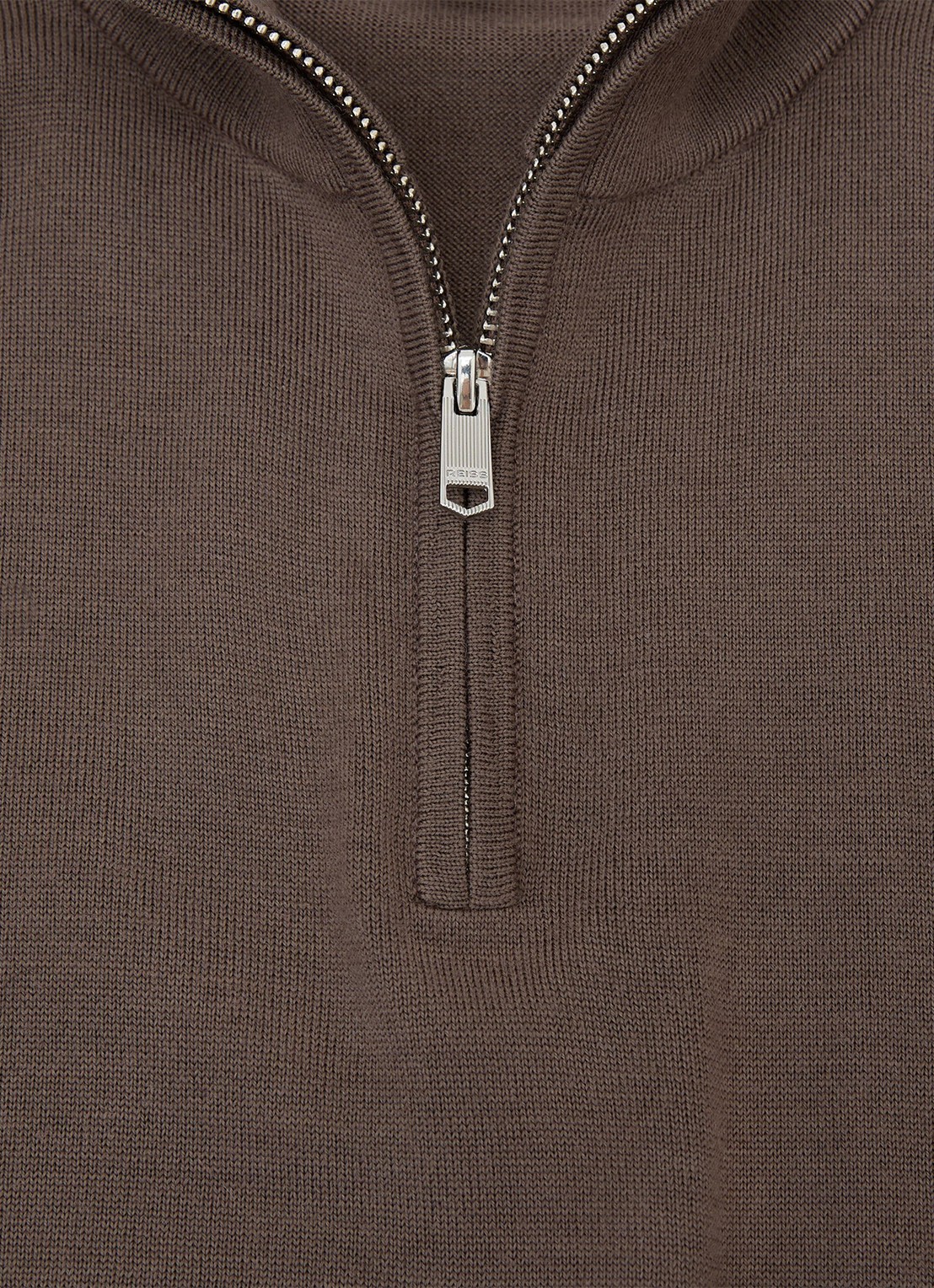 Reiss Blackhall fijngebreide trui van merino wol - detail 3 bruin